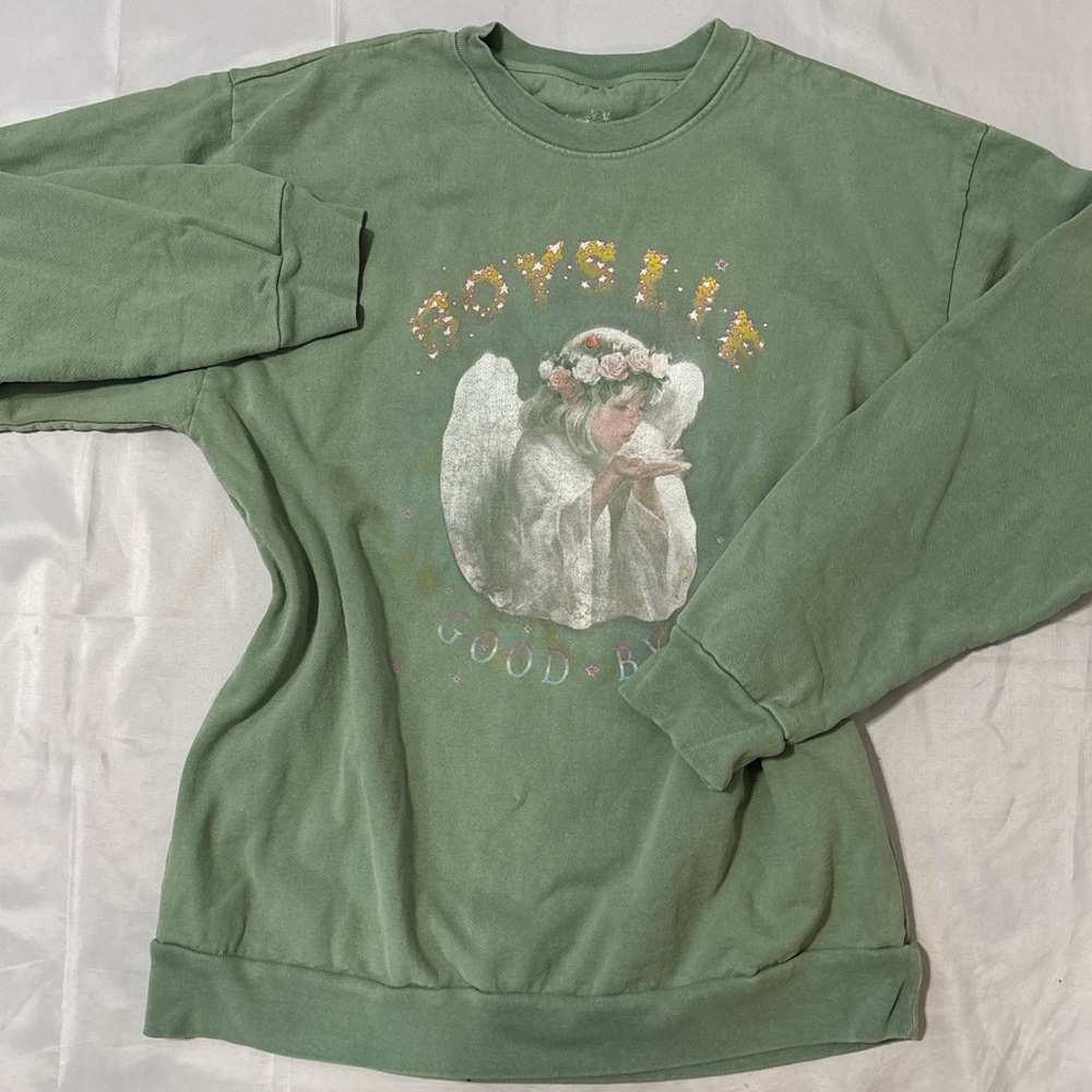 BOYS LIE OVERSIZED GRAPHIC ANGEL CREWNECK SWEATSHIRT